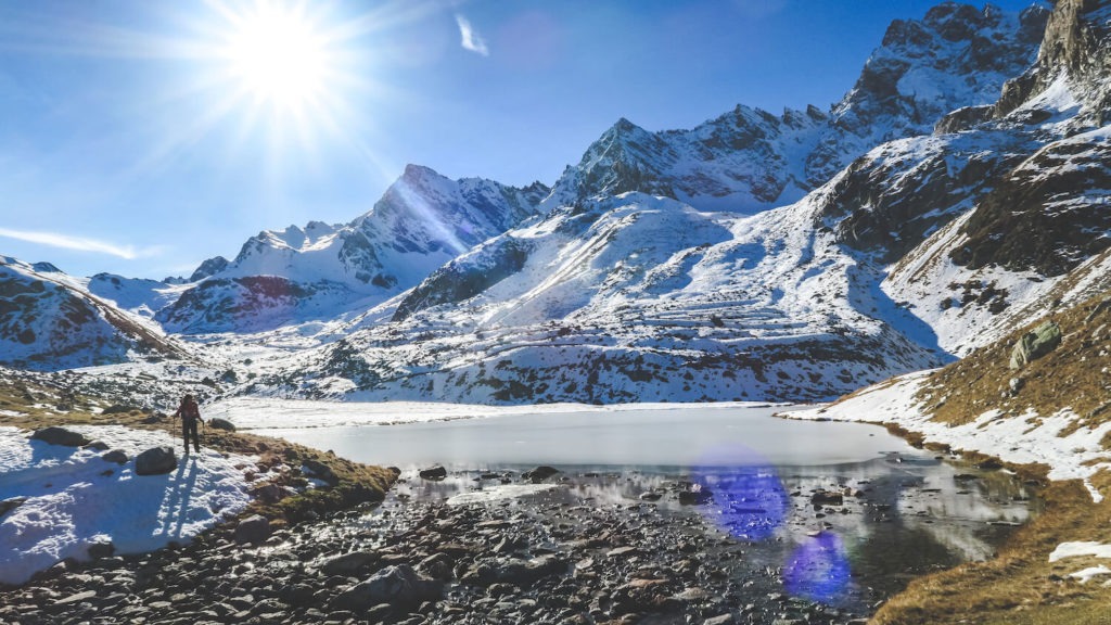 Lacs de Marinet gelés, en Haute-Ubaye