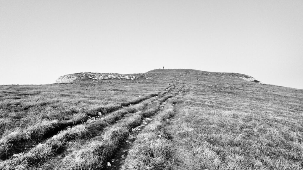 Prairie sommitale du Mont Aiguille, photographie en noir et blanc