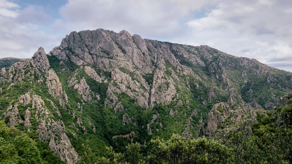 Vue sur les aiguilles du Caroux